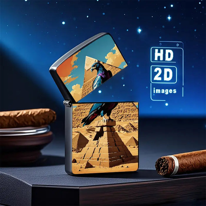 2D Egyptian Bird Pyramid Landscape Lighter Shell