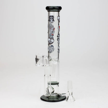 XTREME 9.5" 2-in-1 Straight Tube Glass Bong with Honeycomb Diffuser