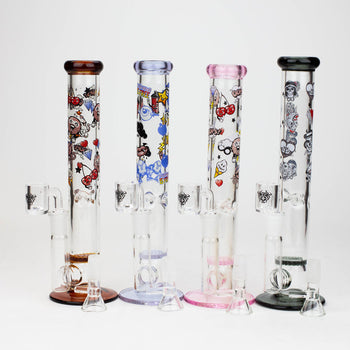 XTREME 9.5" 2-in-1 Straight Tube Glass Bong with Honeycomb Diffuser