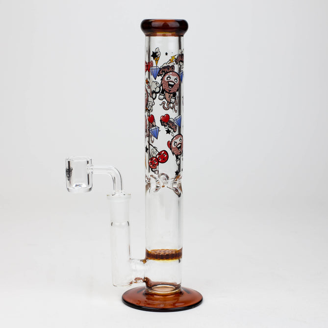 Bong en verre à tube droit 2 en 1 XTREME 9,5" avec diffuseur en nid d'abeille