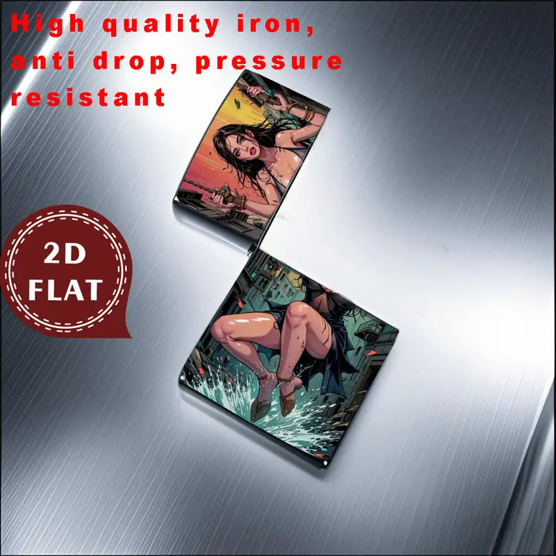 Retro Dynamic Female Illustration Lighter Shell