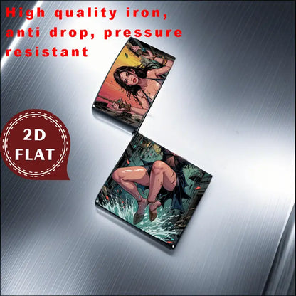 Retro Dynamic Female Illustration Lighter Shell