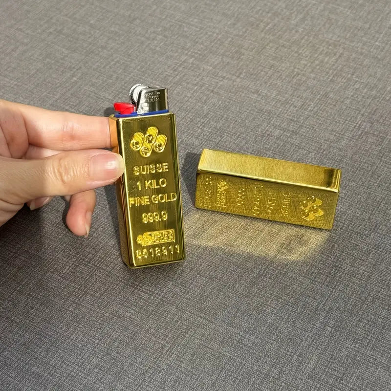 Swiss Golden Bar Design Lighter Case