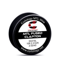 10ft Coilology SS316L MTL Fused Clapton Spools Wire 30/40 2.31ohm/ft