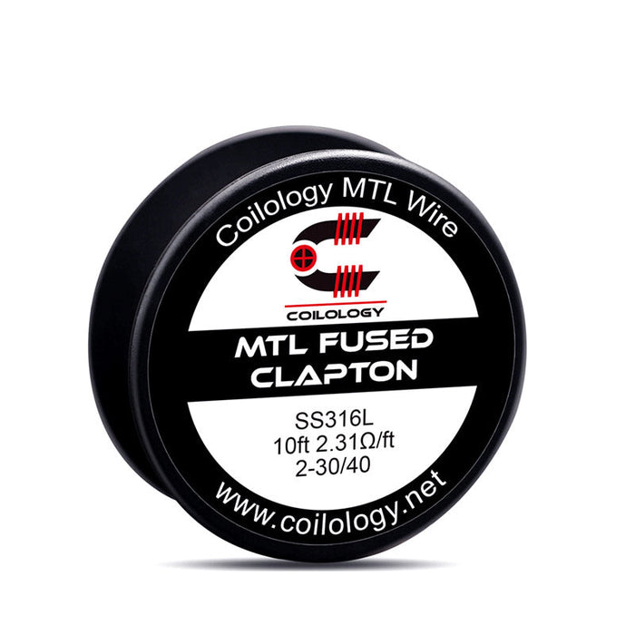 Bobines de fil Clapton fusionnées SS316L MTL de 10 pieds Coilology 30/40 2,31 ohm/pied