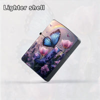 2D Creative Flower Butterfly Pattern Metal Lighter Shell