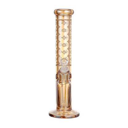 Bong en verre galvanisé avec logo de luxe de 14 pouces et 7 mm