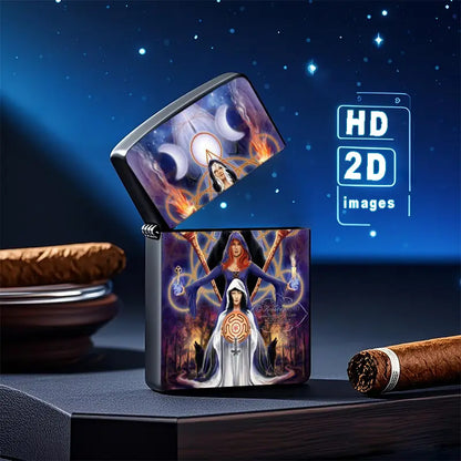 2D Wiccan Triad Mystical Aluminum Lighter Shell