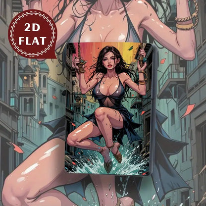 Retro Dynamic Female Illustration Lighter Shell