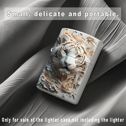Carved Tiger Metal Lighter Case