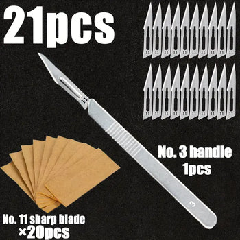 21pcs Crafting Knife Set W/ No. 3 Handle