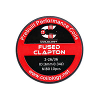 10pcs Coilology Fused Clapton Prebuilt Coil 26ga*2+36ga (0.34ohm)