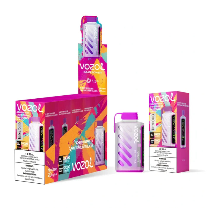 Vozol Gear Power 24k Puff Disposable Vape 20ml Cherry Berry Ice