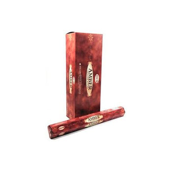 HEM Amber 9″ Incense Sticks – Hex Box (20g)