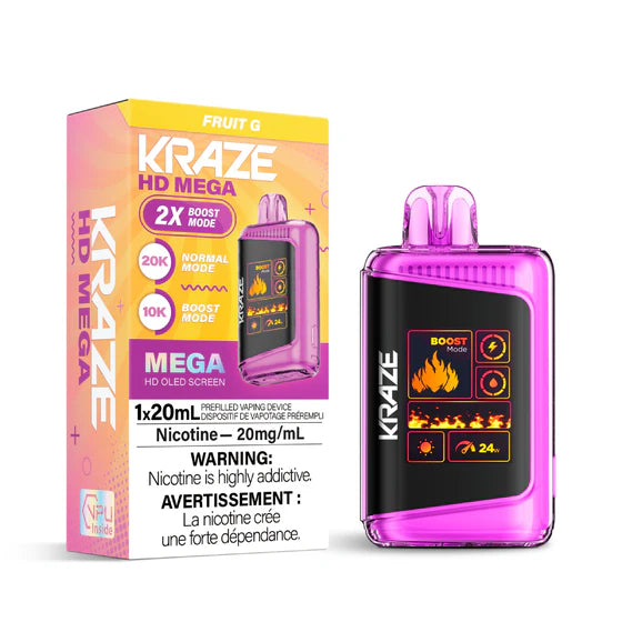 Vape jetable rechargeable Kraze HD Mega 20k 20 ml