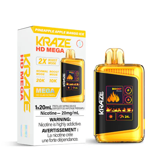 Vape jetable rechargeable Kraze HD Mega 20k 20 ml