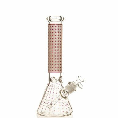 Bong à bec de luxe de 14 pouces avec motif à pois/pois brillants de 7 mm