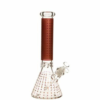 Bong à bec de luxe de 14 pouces avec motif à pois/pois brillants de 7 mm