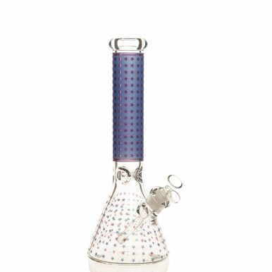 Bong à bec de luxe de 14 pouces avec motif à pois/pois brillants de 7 mm