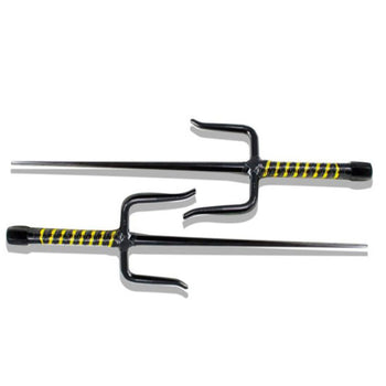 19″ Black Sai Pair w/ Black & Gold Handle Wrap